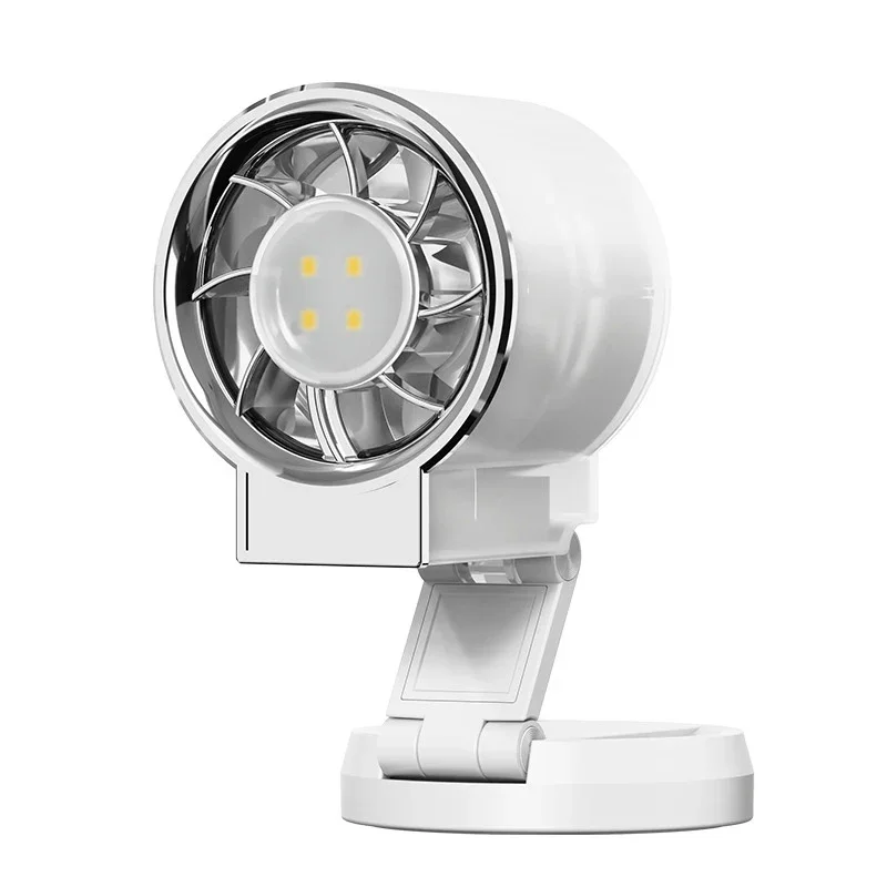 Mini Ventilador Dobrável 5 em 1, Resfriador Magnético para Celular com Luz de Preenchimento Led MDUG (branco)