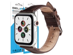 Pulseira de couro Beline para Apple Watch 42, 44, 45 e 49 mm, versão marrom, estilo