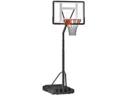 Cesta De Basquete Externa Com Altura Ajustável 255-305 Cm E Rodas