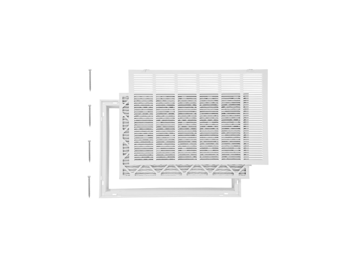 Grelha De Ventilação Com Filtro, Lamelas E Fecho Fácil 75x50cm Aço Tekmaquinas
