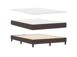 Conjunto 1 Cama Box Vidaxl Castanho Tecido (140 X 200 Cm)