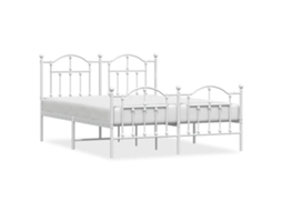 Estrutura de Cama com Cabeceira e Pés Metal Branco MAISON EXCLUSIVE 140x190 cm