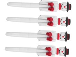Conjunto De 4 Canetas Esferográficas Em Gel Com Desenho Boneco Neve E