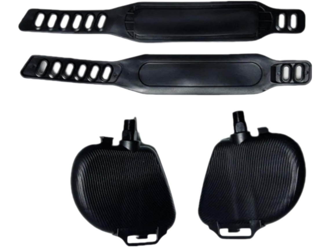 Pedais compactos para bicicleta ergonômica com faixas antiderrapantes