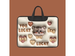 Capa HEXINYIGJLY para portátil, 13.3 polegadas, universal, almofadada, forro macio, gato