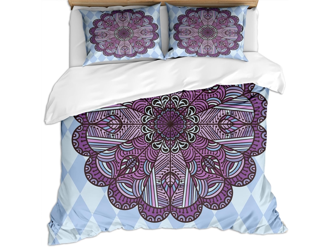 Capa de Edredom com 2 Fronhas 65x65cm em Microfibra Fronha 240x260cm,
