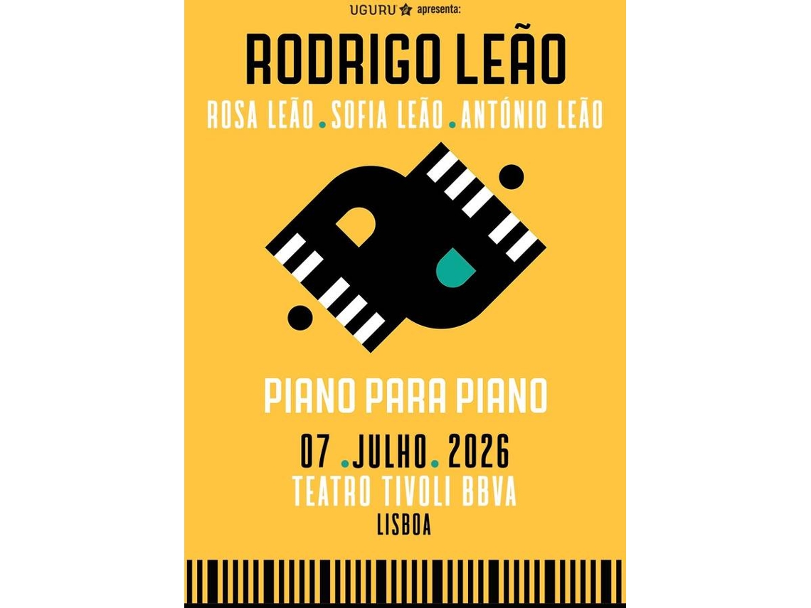 Bilhete RODRIGO LEÃO PIANO PARA PIANO|LISBOA