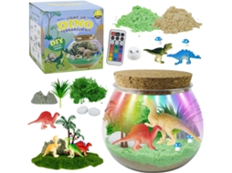 Kit Faça Você Mesmo: Terrário de Dinossauro, Luz Noturna com Controle Remoto para Crianças