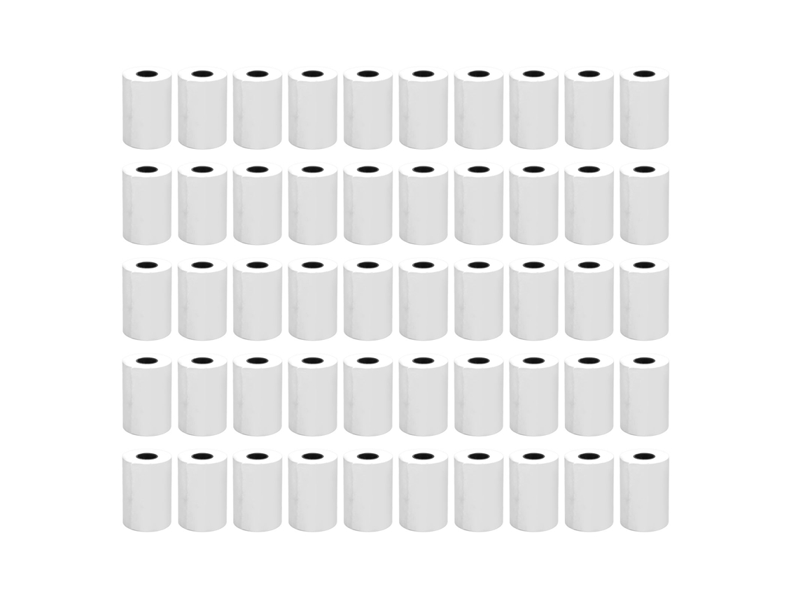 50 Rolos De Papel Térmico 57mm X 50mm Sem Núcleo Para Recibos De Impressora Térmica Leve