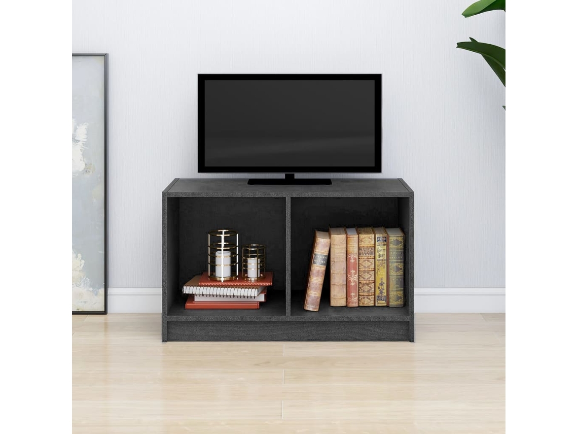 Vidaxl Móvel De Tv 70x33x42 Cm Madeira De Pinho Maciça Cinzento