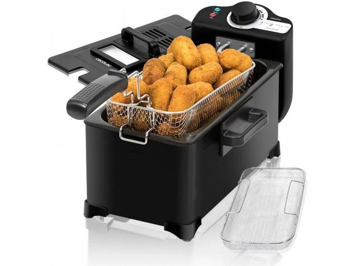 Fritadeira com Óleo CECOTEC Cleanfry (3 kg - Preto)