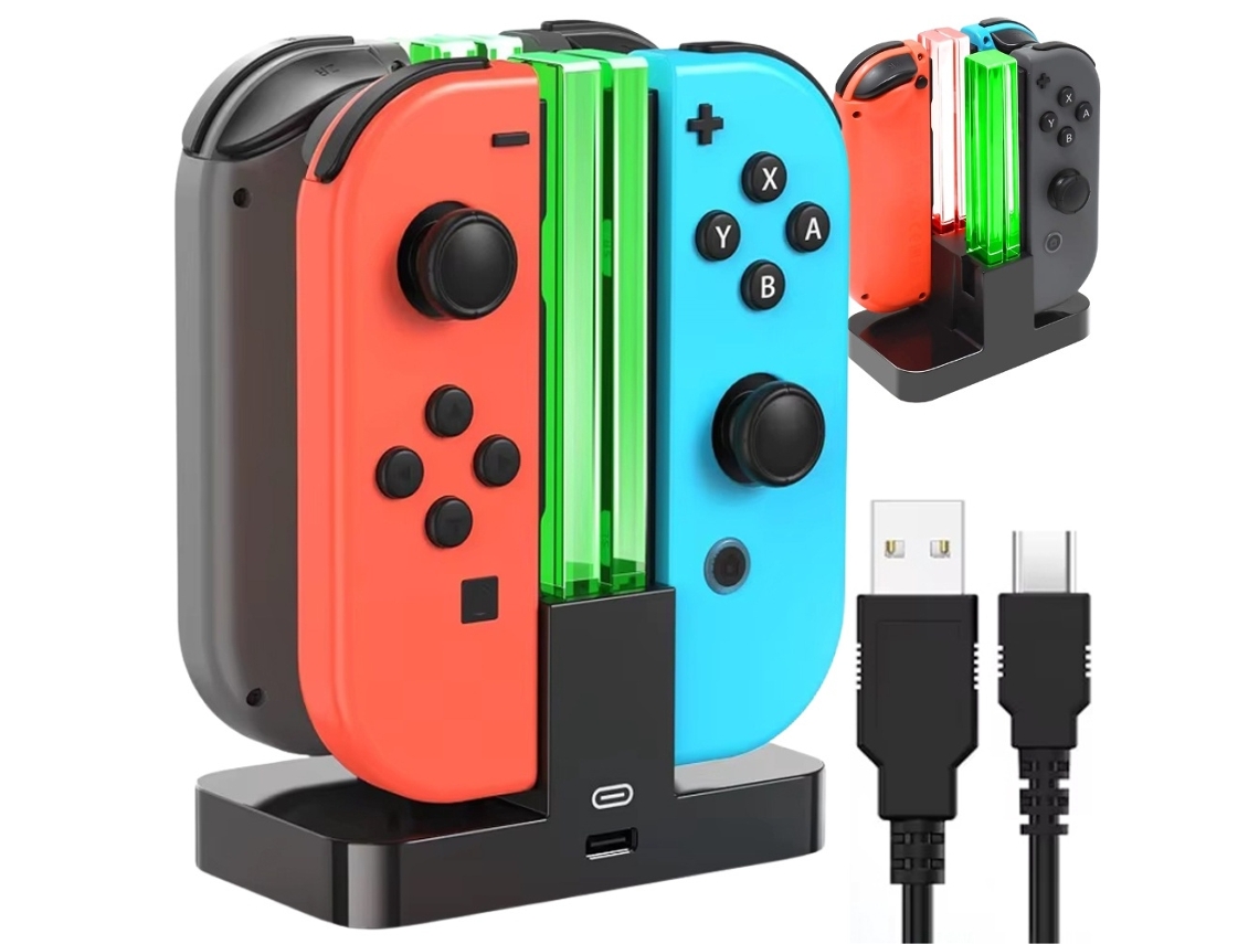 Estação De Carregamento Para 4 Joy-cons Para Nintendo Switch Com Led