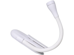 Luminária De Leitura Led Recarregável Via Usb, Com Clipe E Bateria De 400mah, Em Plástico Branco, Da Healifty, Ideal