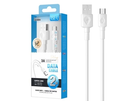 Cabo De Dados Usb 2.0 M Para Micro-Usb M Iser Sk1004 2M (Branco)