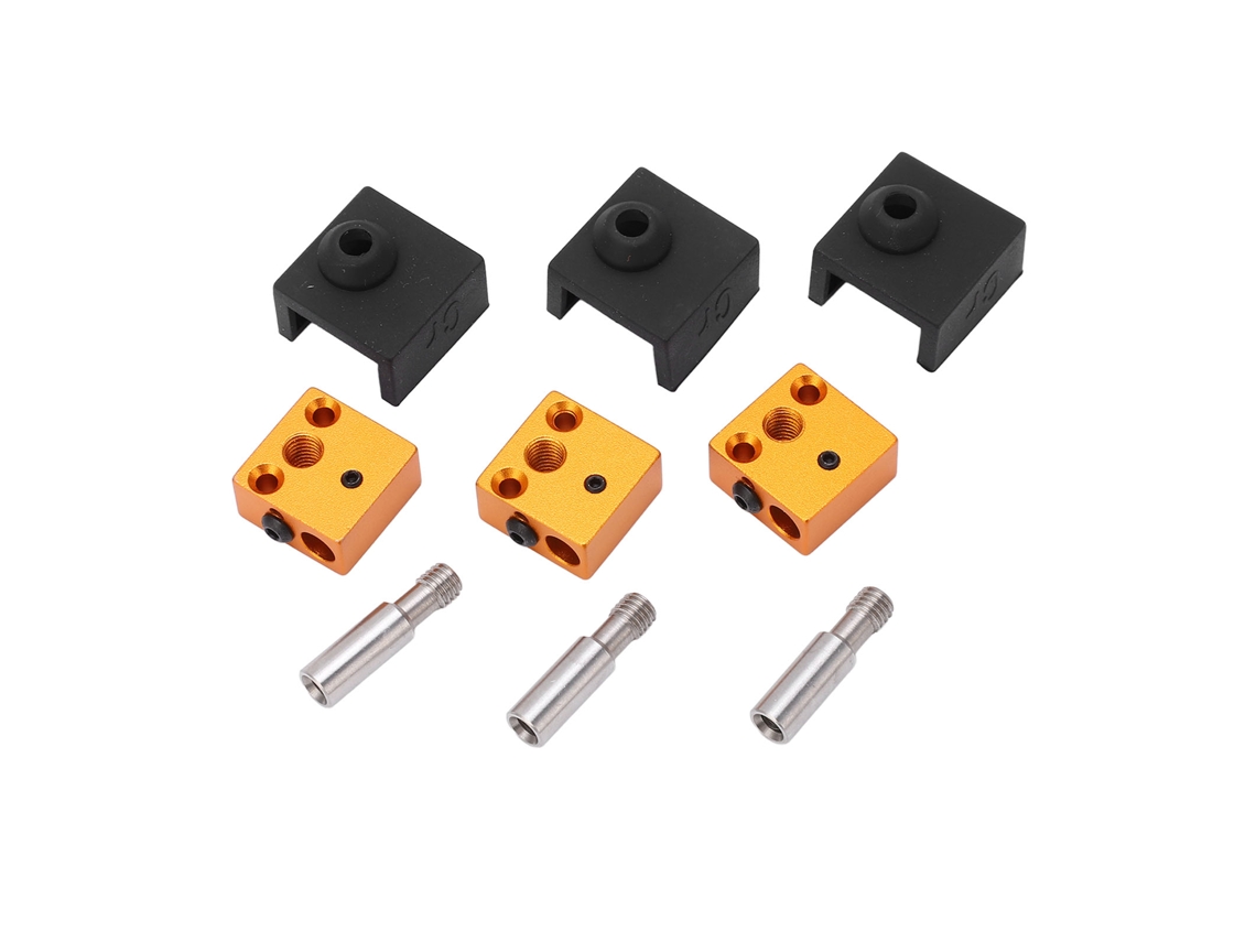 3 Conjuntos Peças Impressora 3d Sock Silicone Bloco Aquecedor Alumínio Gola Aço Inox Para Mk7 Mk8