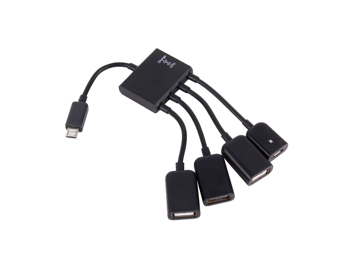 Mali hub Otg Usb Micro com 4 Portas Adaptador Cabo para Tablet e Smartphone Android