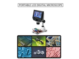 Microscópio Digital Lcd 4.3 Polegadas 600x 3.6mp com Bateria Recarregável e Suporte de Metal