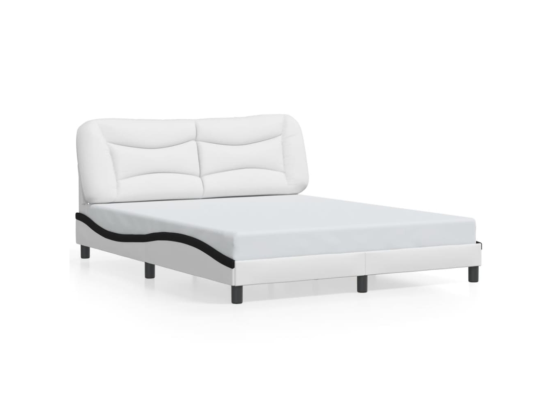 Bed Frame, Bed Frames Vidaxl Branco Couro Artificial (160 X 200 Cm)