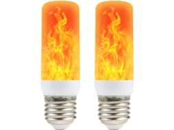 Lâmpada de Chama- Lâmpadas com Efeito- Lâmpada Led E27, com Luz Intermitente, 4 Modos de Iluminação BRILVIBERA
