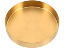 Prato Grande de Metal Dourado Inoomp para Vasos de Plantas, para Coletar Água de Drenagem em Ambientes Internos e CHABERLU