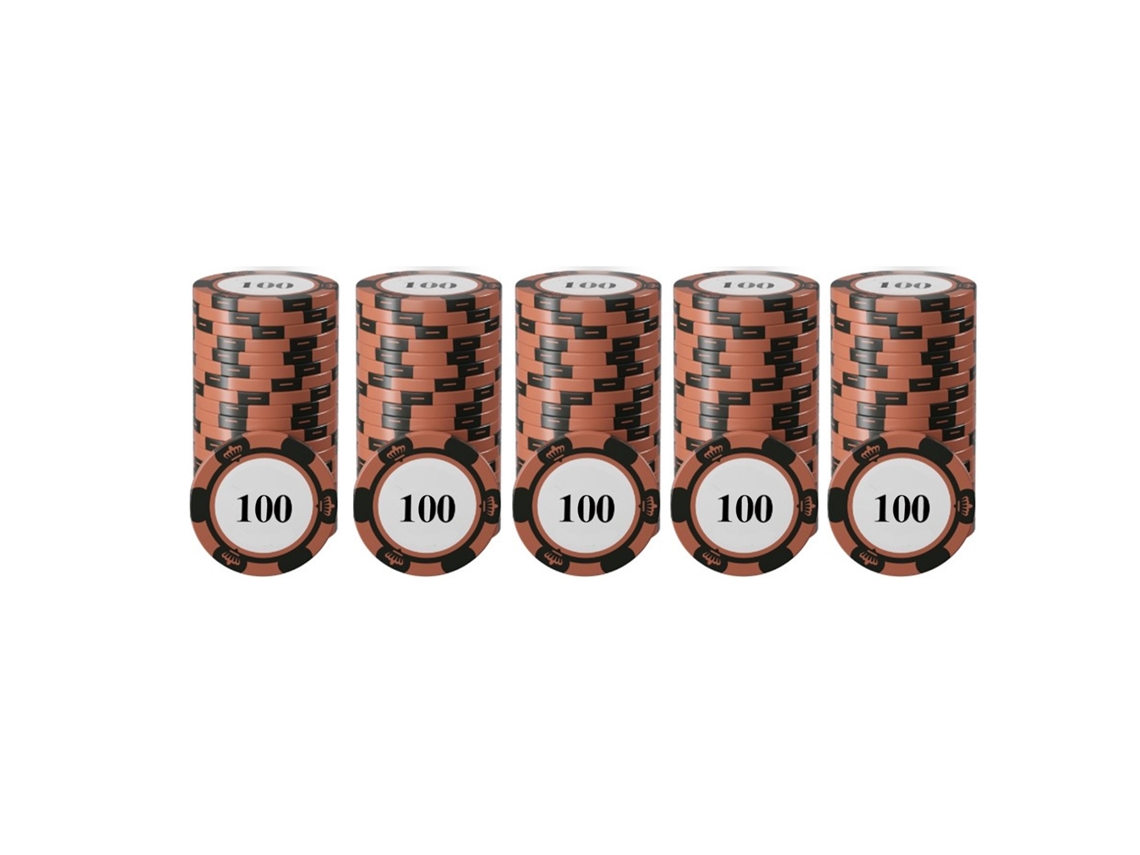 Conjunto Mali de 20 fichas de poker profissionais com números grandes para jogos de tabuleiro.