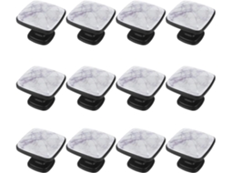 Puxadores Quadrados Para Gavetas De Cômoda, Puxadores Para Armários De Cozinha, 12 Peças, Textura Abstrata De Mármore