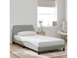 Vidaxl Estrutura De Cama Dover 100x190 Cm Veludo Cinzento-claro