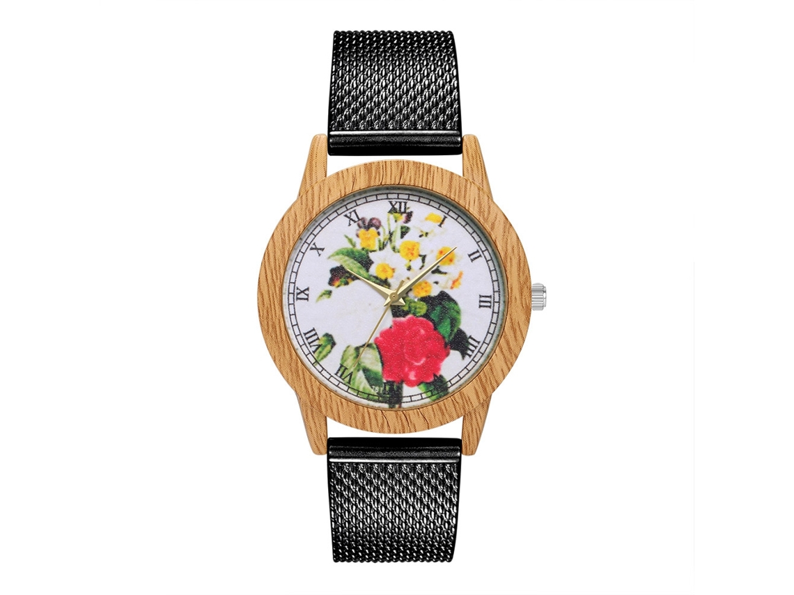 Relógio feminino Zhoulianfa de quartzo para negócios com pulseira de silicone T81-f preto