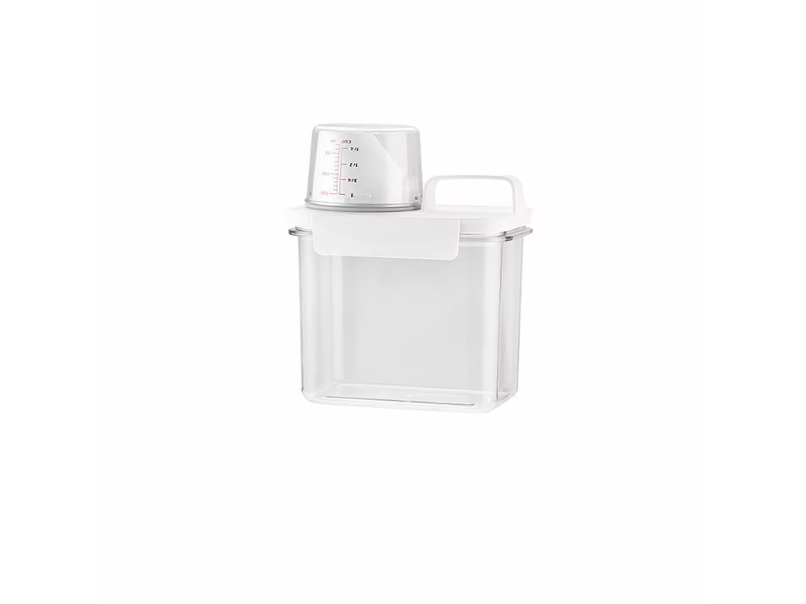 Dispensador de Detergente para Roupa Selado , Caixa Transparente para Armazenamento do Pó. MDUG (1100 Ml)