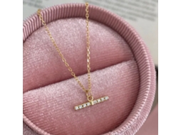 o Colar Balance Beam em Prata de Lei S925 Exala Sofisticação, Sendo uma Gargantilha Versátil Que Exala Luxo Discreto. MDUG (ouro)