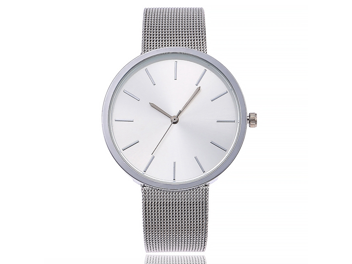 Relógio de Pulso Feminino Simples Elegante com Pulseira de Estêncil e Movimento de Quartzo