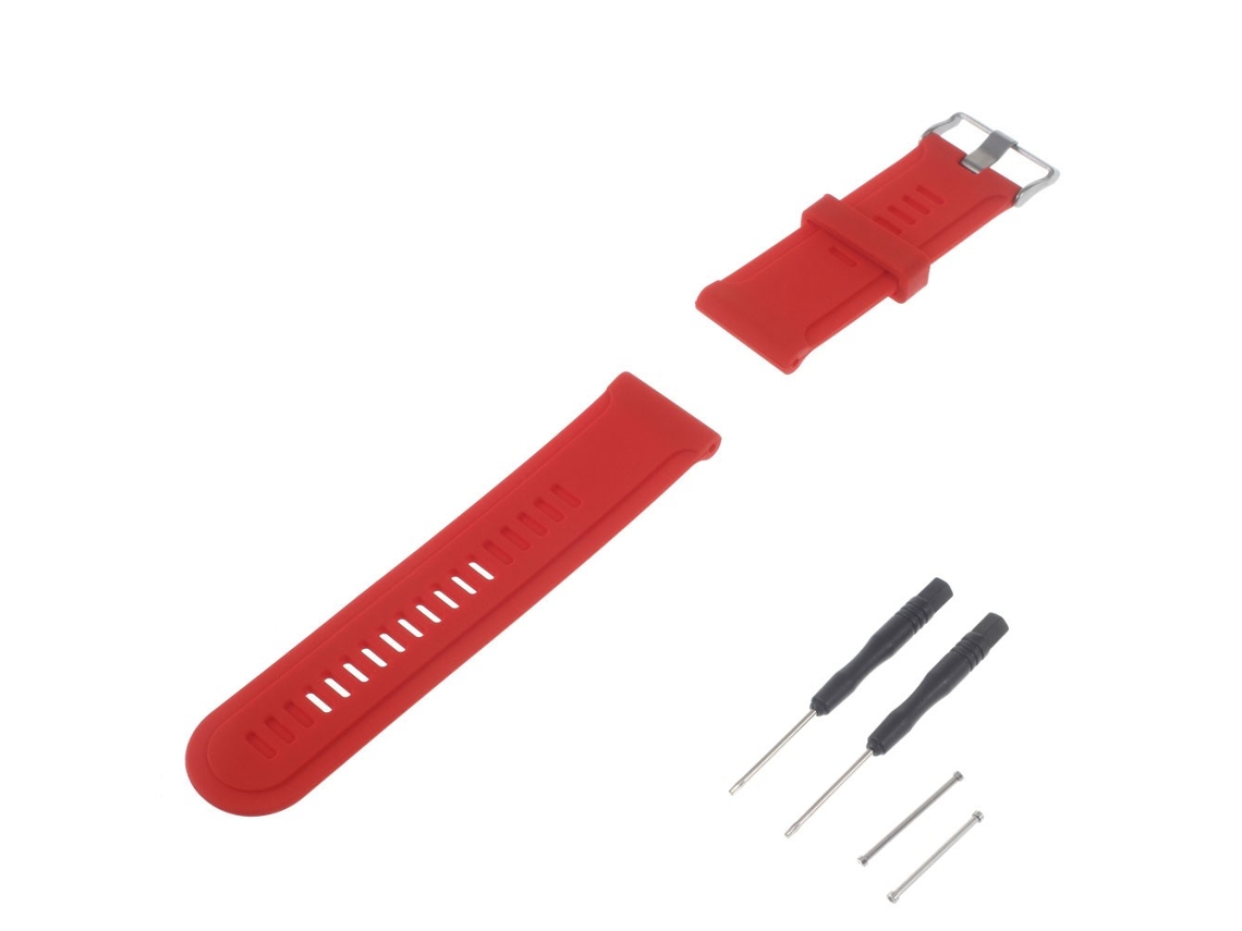 Bracelete Silicone com Adaptadores de Gel Lugs Ferramentas para Garmin Fenix 3 Hr Vermelho