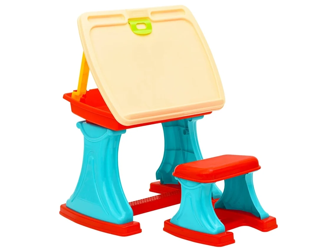 Vidaxl Secretária De Aprendizagem Infantil E Cavalete Ajustável