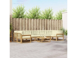 Vidaxl Conjunto De Sofás Para Exterior 6 Unid. Branco E Creme