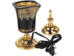 Queimador De Perfume Elétrico De Mesa Em Cerâmica Preta