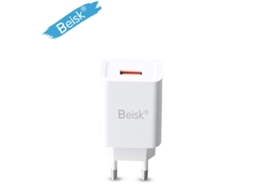 Carregador Rápido Da Encha Da Ue Da Porta Usb Única De Beisk, Adaptador De Alimentação De Carga Rápida Qc Portátil Branco, 1piece