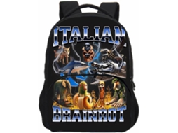 Mochila Infantil Tralalerotralala, Escolar Italiana Brainrot Ai Animal Com Bolso Frontal Para