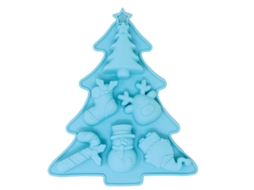 Molde Árvore de Natal para 6 Biscoitos de Silicone 20x23 cm