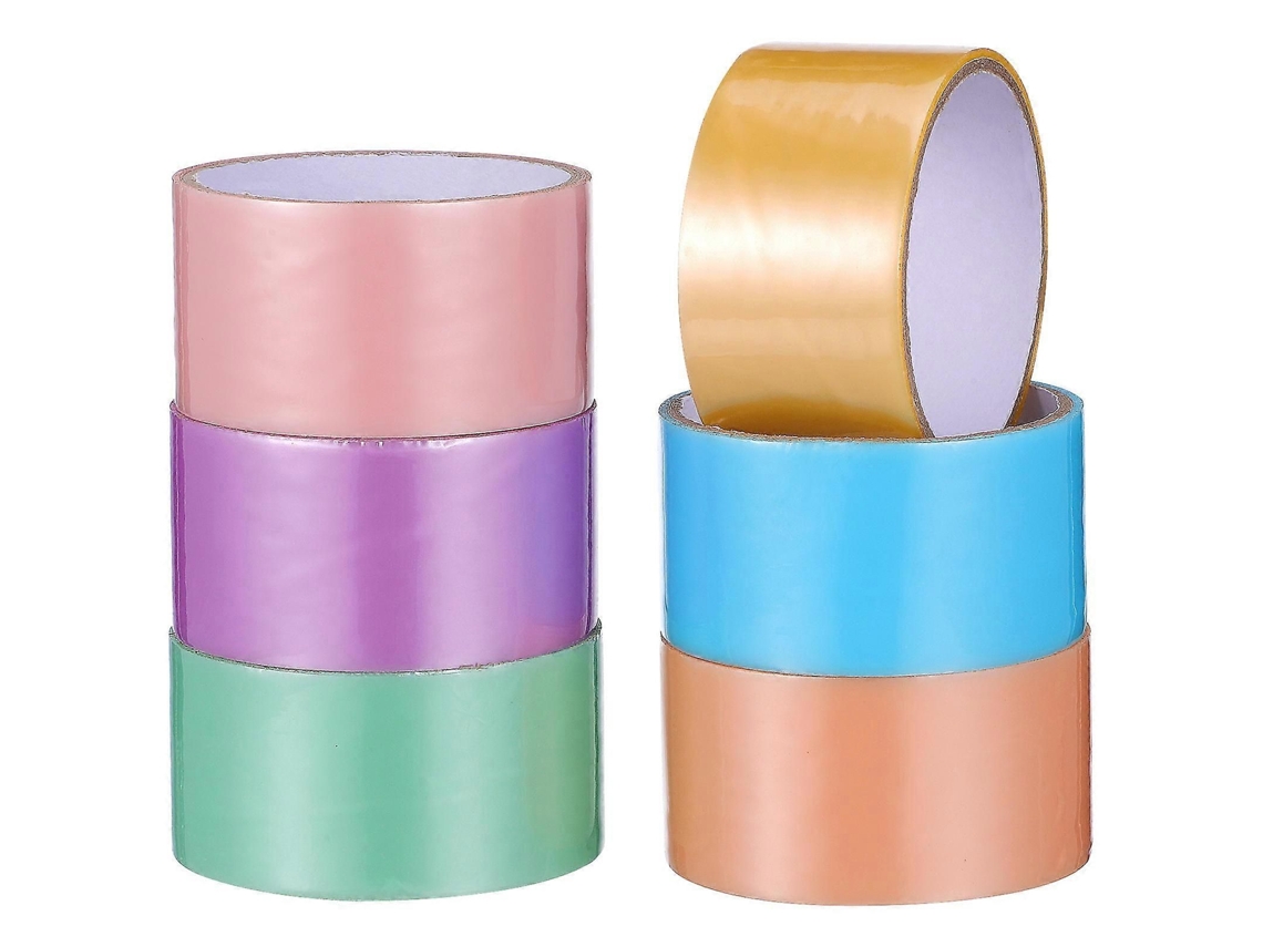 6 Rolos De Fita Adesiva Colorida, Fitas Adesivas Para Projetos "faça Você Mesmo", Com Bolinhas Colori Das, Relaxantes.