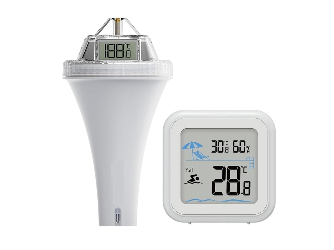 Thermomètre À Eau de Piscine Sans Fil Antibuée 360° Lcd Ip68 Étanche Numérique Flottat For, Spa, SFUSHOS