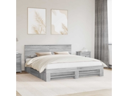Vidaxl Estrutura Da Cama Com Cabeceira Cinza Sonoma 180 X 200 Cm