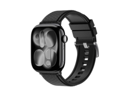 Bracelete Para Apple Watch 42/41/40/38mm - Borracha Fluorada Fkm Com Padrão Diamante Cinza
