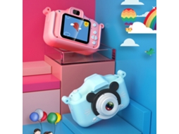 Câmera Digital Infantil 20mp Dual Lente Tela Ips 2.0 Brinquedo Anti-queda Rosa