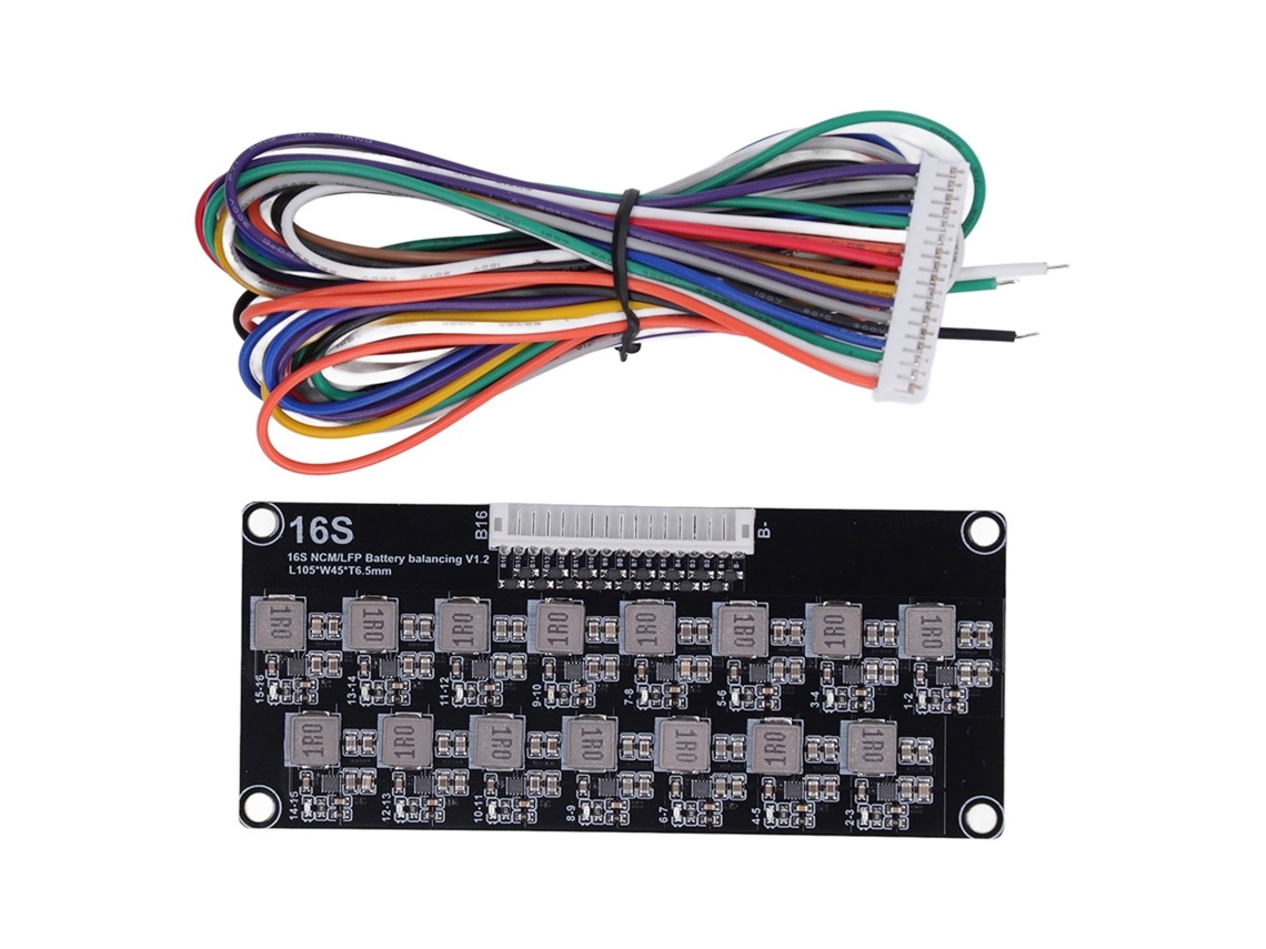 Hkj equalizador de Baterias Ativo 16s com Cabo Indutivo Placa Balanceadora de Baterias 2‑4.5v