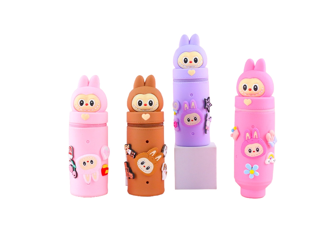 Laxiscreed Estojo De Silicone Com Compartimentos Amplos E Design Divertido Para Estudantes