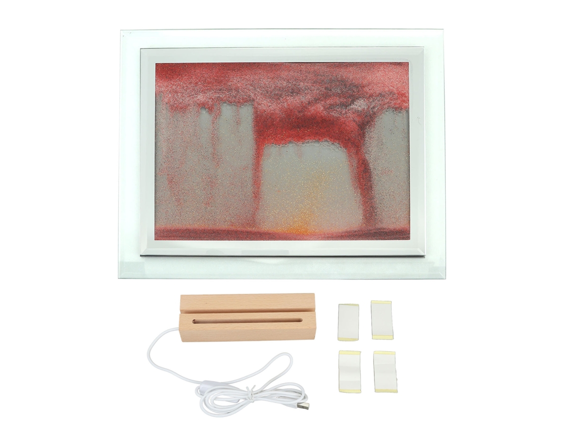 Lâmpada Noturna Arte de Areia Móvel 3d Luz Led Usb Pintura de Areia Movediça | S/MARCA