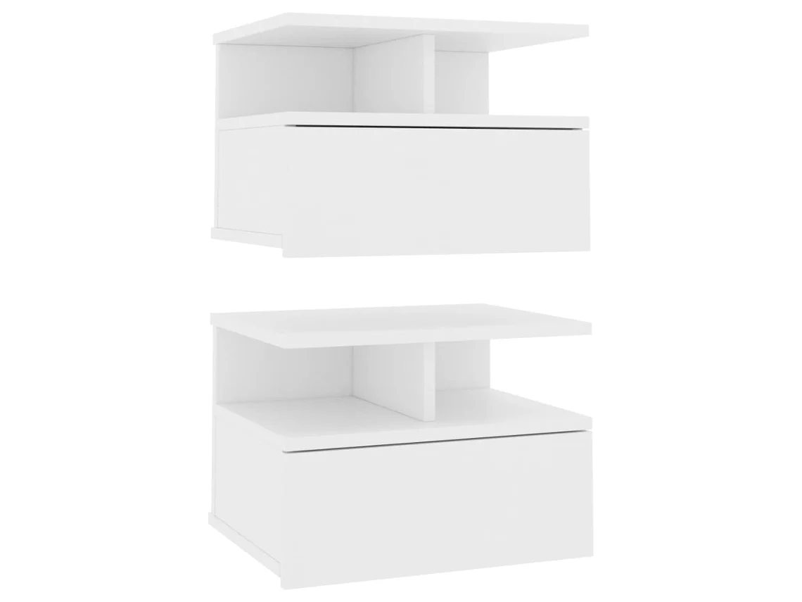 Floating Nightstand, Floating Nightstands Vidaxl Branco Madeira Processada (n/a)