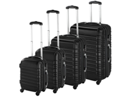 Tectake Conjunto De 4 Malas Em Abs, Preto