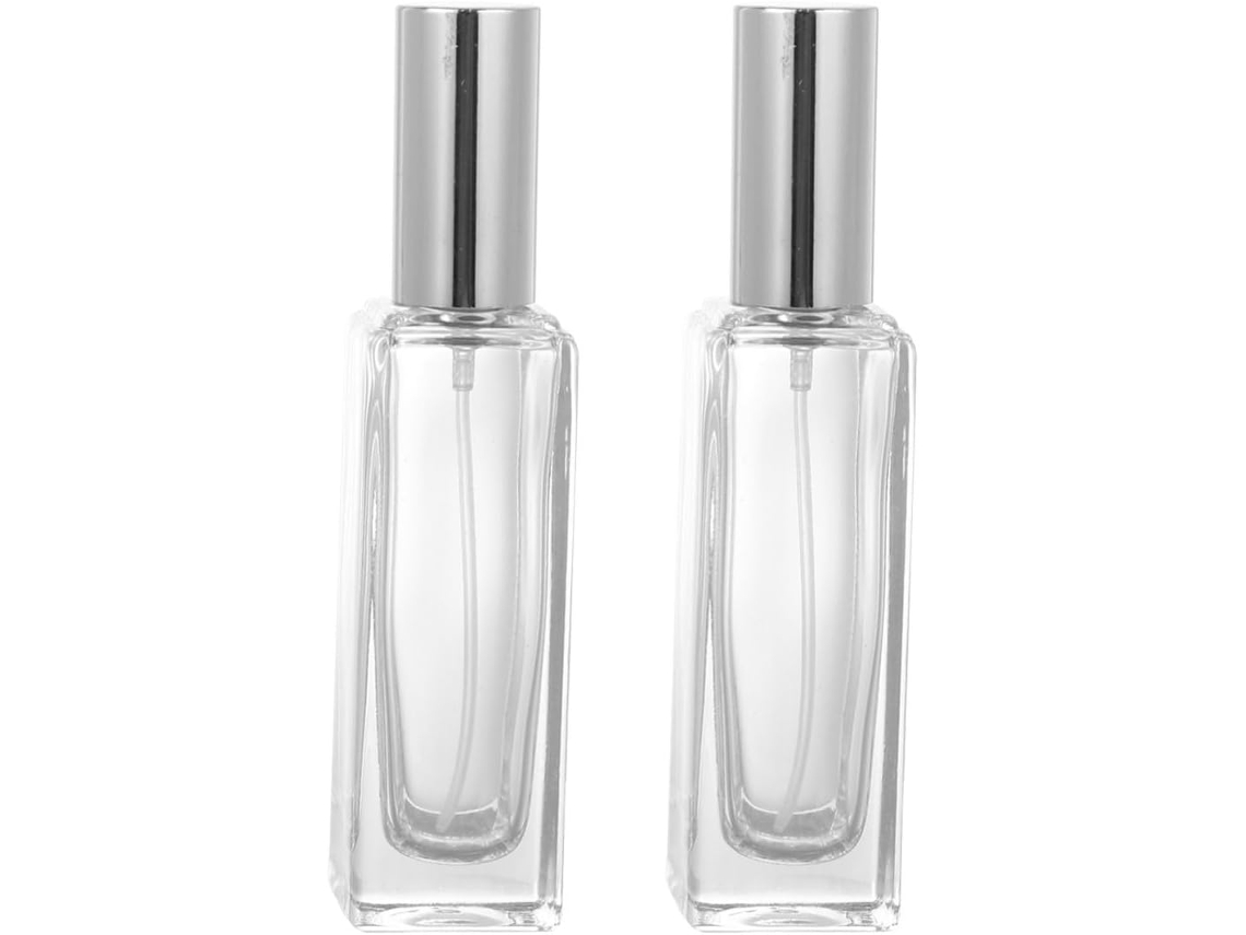 Frasco De Perfume Spray Quadrado De Vidro, Conjunto Com 2 Unidades