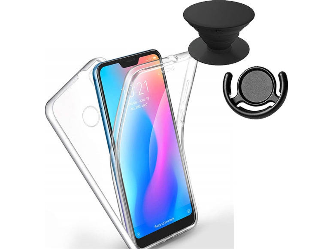 Kit Capa, PopSocket e Suporte PopSocket Xiaomi Mi 9 3x1 360º Impact Protection Transparente